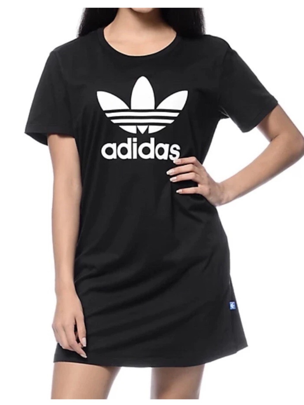 Worn once! $75 adidas Originals Women's Trefoil T-Shirt Dress in black Large